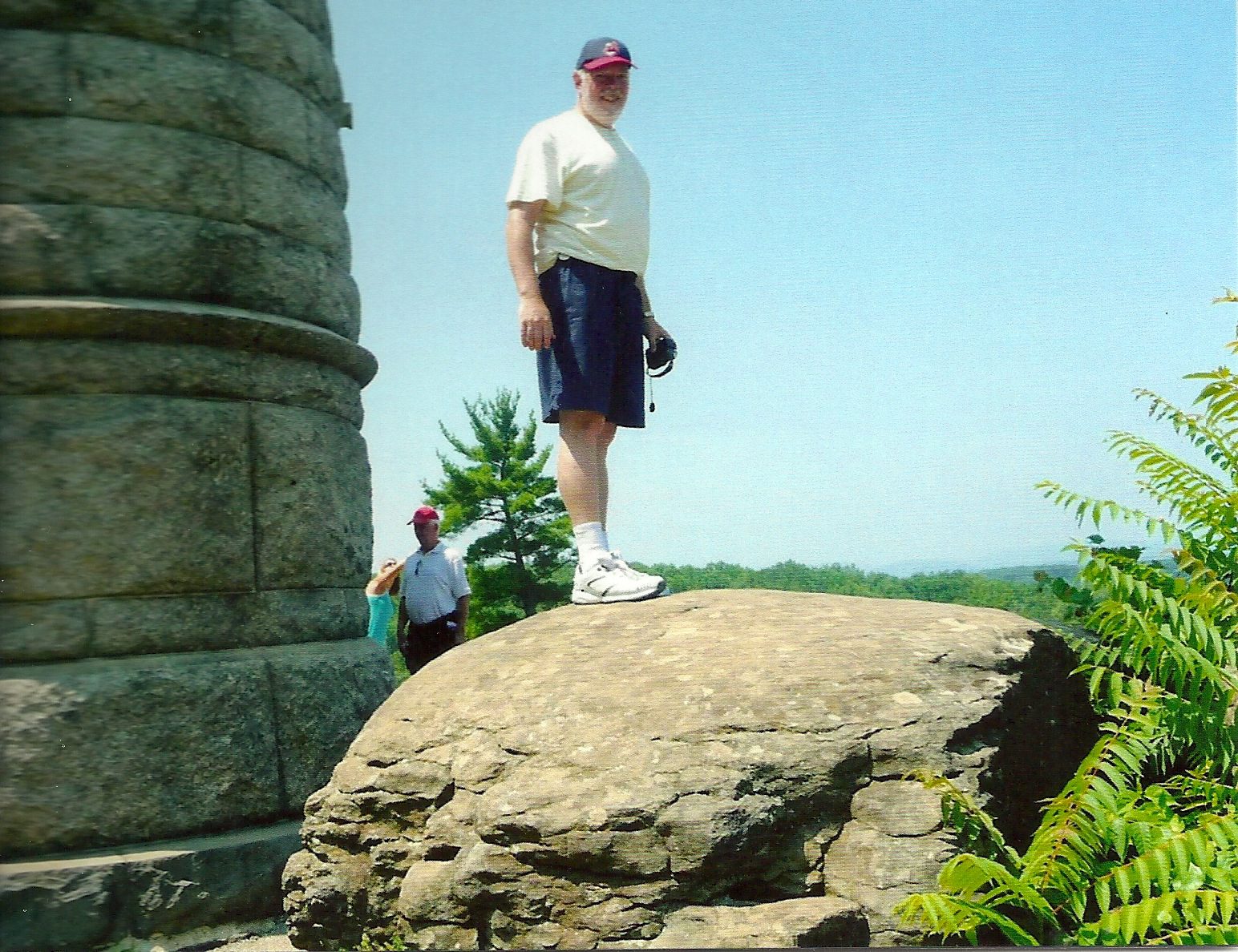 hinman-strong-vincent-rock John Hinman standing on the rock where Strong Vincent was shot